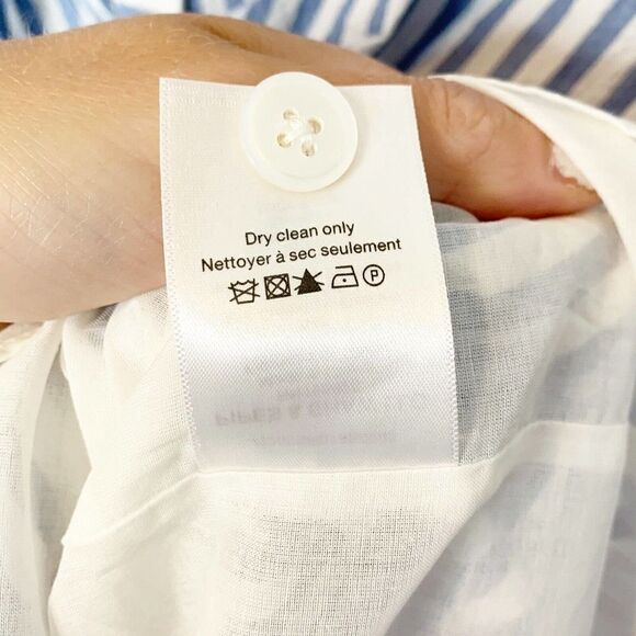 Veronica Beard Giuliana Seersucker Dress Blue White Stripe Women’s Size X-Large - Picture 12 of 12